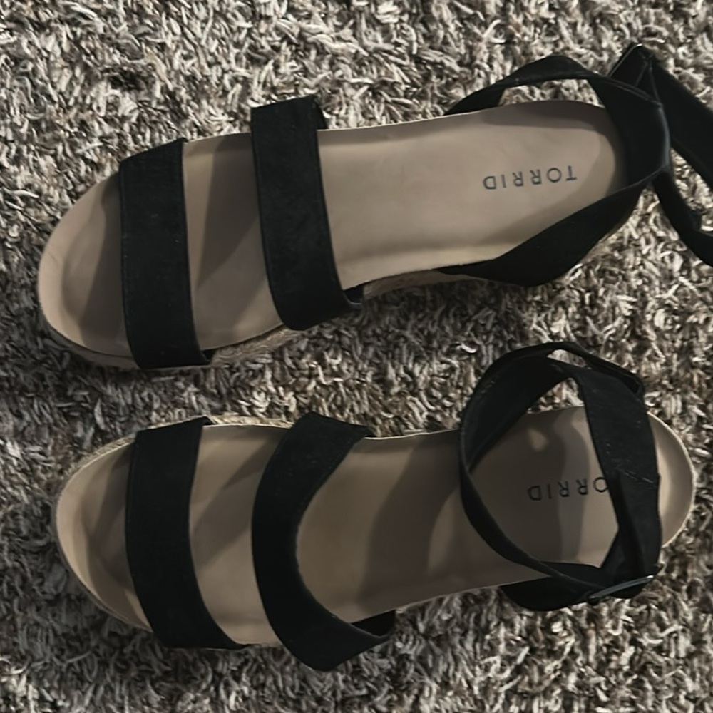 torrid Black Espadrille Platform Sandals